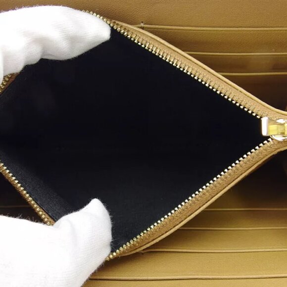 Celine long wallet bicolor beige leather Authentic USED - Picture 8 of 10